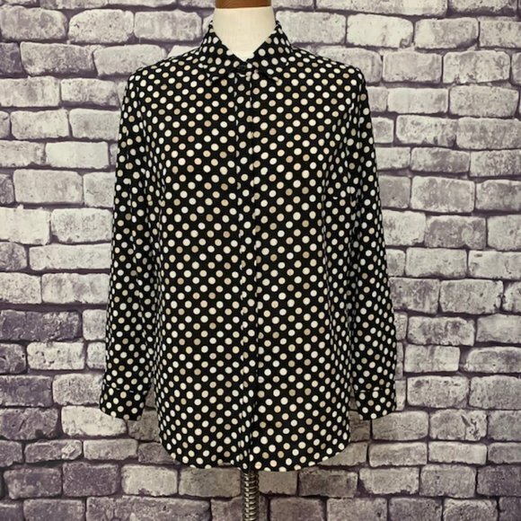 Coldwater Creek Tops - Coldwater Creek Polka Dot Blouse Size M
